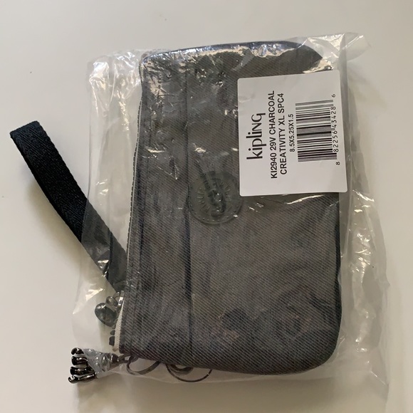 Kipling💜Creativity XL Pouch Makeup Wristlet Travel School Brush Pencil Flight - Picture 4 of 8